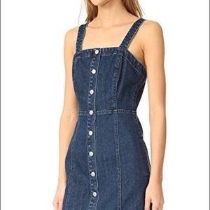 AG button front denim dress